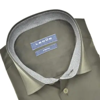 Donkergroen stretch-shirt van ledûb maten: 42