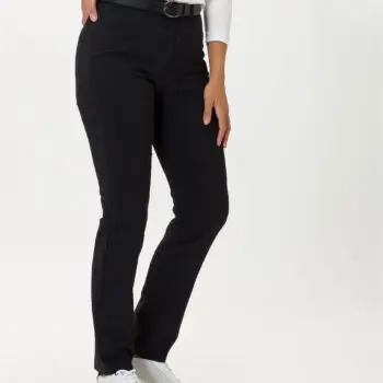 donkerblauwe broek van raphaela maat: 40